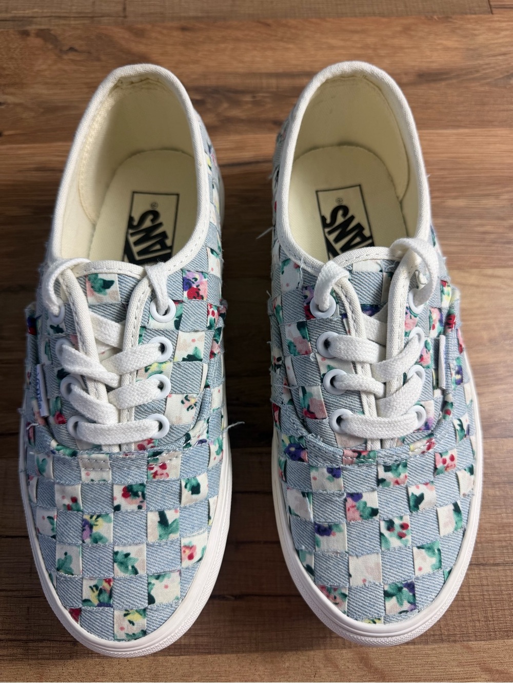 Women’s Vans Floral Authentic Stackform Woven Floral/Denim Platform Sneakers 6.5 - Picture 5 of 11